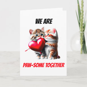 Tarjeta Festiva Parejas lindas gatitos atragantan juntos San Valen