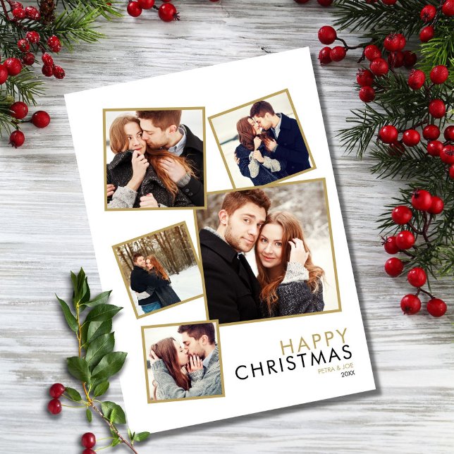 Tarjeta Festiva Parejas modernas 5 Navidades Collages de fotos (Subido por el creador)