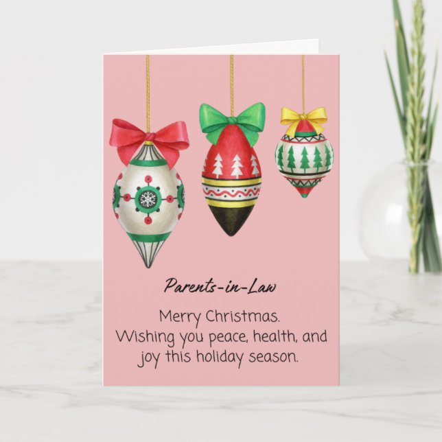 Tarjeta Festiva Parents in Law Christmas Folded Holiday Card (Anverso)