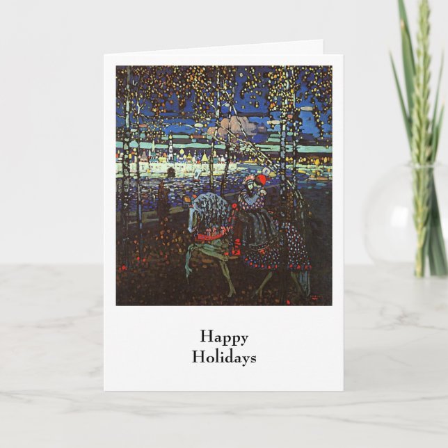 Tarjeta Festiva Pares del montar a caballo, Wassily Kandinsky 1907 (Anverso)