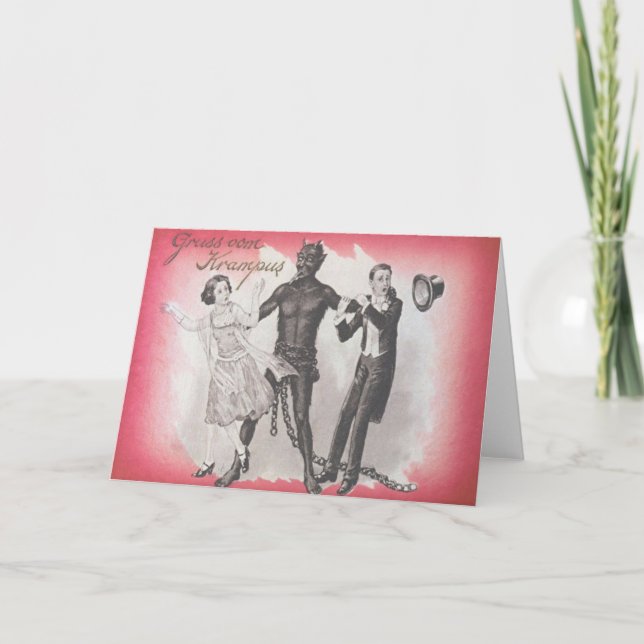 Tarjeta Festiva Pares del secuestro de Krampus (Anverso)