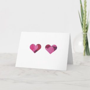 Tarjeta Festiva Pares rojos y rosados de corazones
