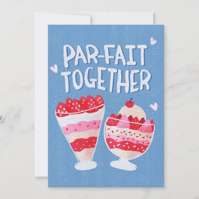 Tarjeta Festiva Parfait Together Cute San Valentín amor (Anverso)
