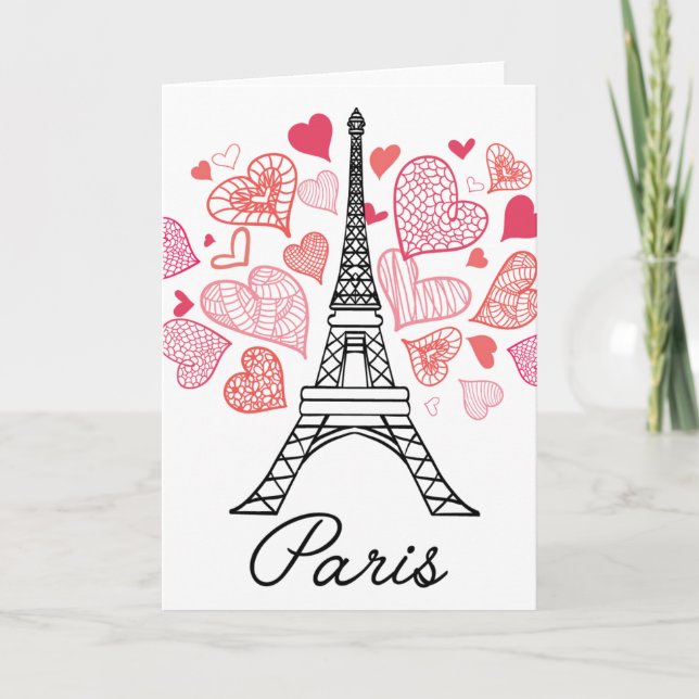 Tarjeta Festiva París, Francia amor (Anverso)
