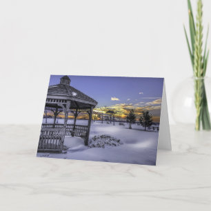 Tarjeta Festiva Park Gazebo en invierno