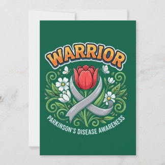 Tarjeta Festiva Parkinson's Disease Awareness Warrior Red Tulip 