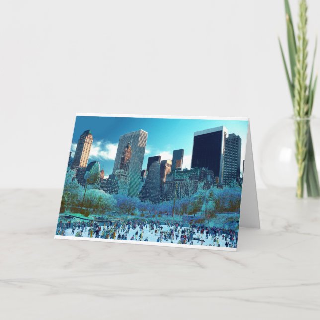 Tarjeta Festiva Parque Central de la Fantasía de Patinaje Hielo (Anverso)