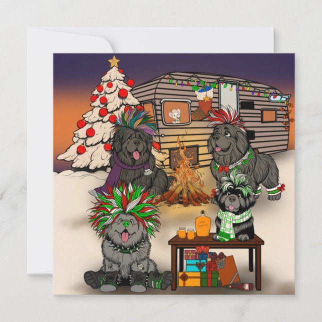 Tarjeta Festiva Parque de caravanas para perritos (Anverso)