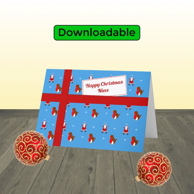 Tarjeta Festiva Parque de Navidades azul lindo de Niece (Subido por el creador)