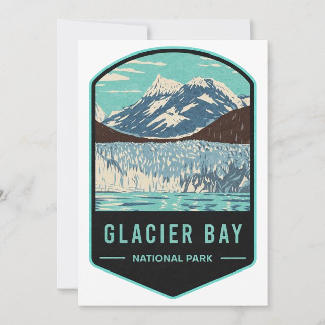 Tarjeta Festiva Parque nacional de la Bahía del Glaciar (Anverso)