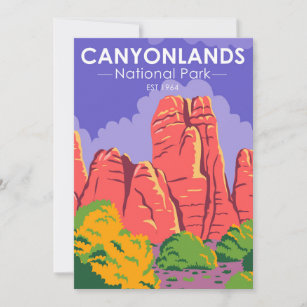 Tarjeta Festiva Parque nacional de los Cañonlands Vintage Utah
