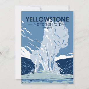 Tarjeta Festiva Parque nacional Yellowstone Antigua cosecha fiel
