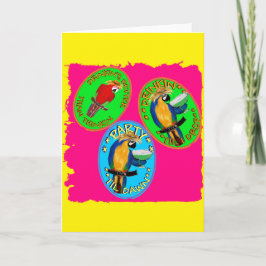 TARJETA FESTIVA PARROS DE BEBIDA