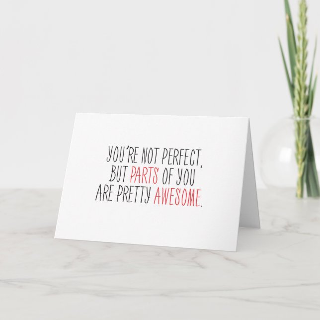 Tarjeta Festiva Partes divertidas e increíbles (Anverso)