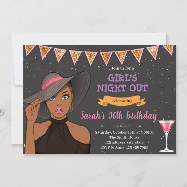 Tarjeta Festiva Partido de soltería de novias afroamericanas (Anverso)