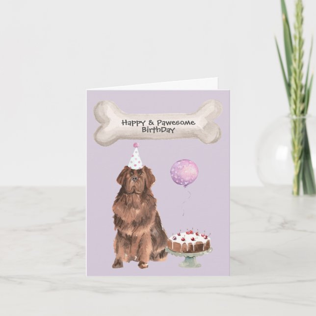 Tarjeta Festiva Partido del perro de Terranova (Anverso)