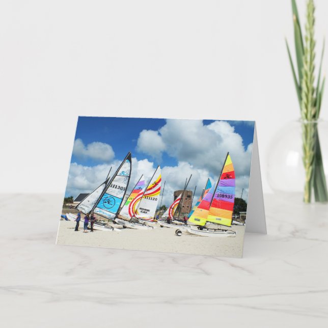 Tarjeta Festiva Pasatiempos en la playa (Anverso)