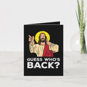 Tarjeta Festiva Pascua Adivina Quien Vuelve Jesús Divertido Religi