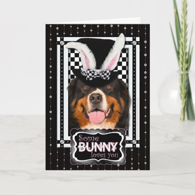 Tarjeta Festiva Pascua - Algunos conejitos te aman - Bernie (Anverso)