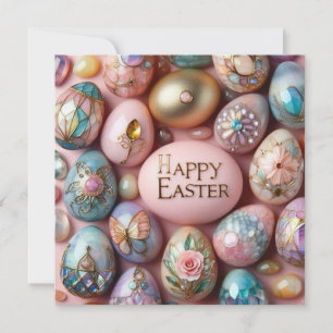 Tarjeta Festiva Pascua antigua ~ FELICITACIONES DE PASCUA ~ Huevos