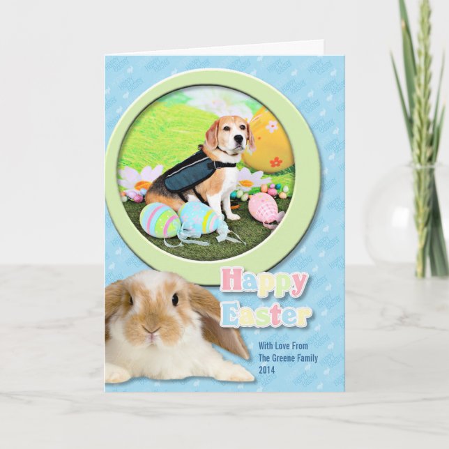 Tarjeta Festiva Pascua - Beagle - Brady (Anverso)