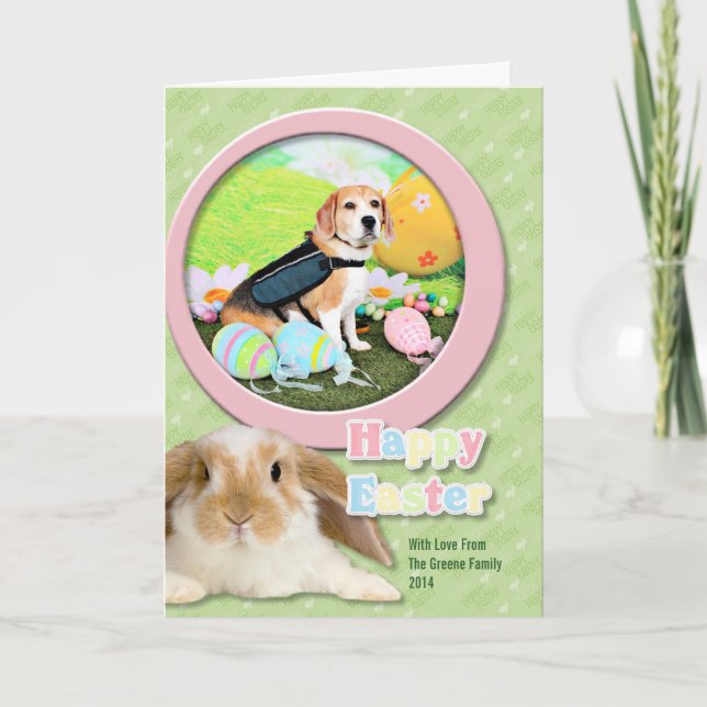 Tarjeta Festiva Pascua - Beagle - Brady (Anverso)