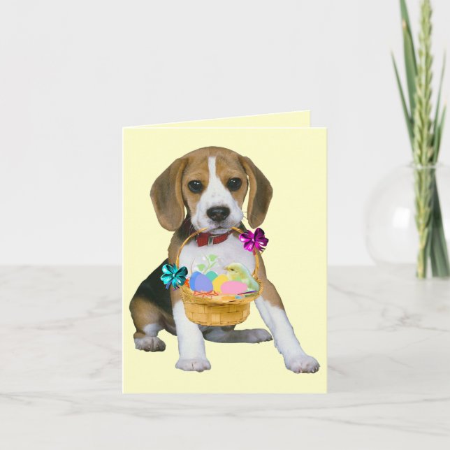 Tarjeta Festiva Pascua Beagle - Personalizada (Anverso)