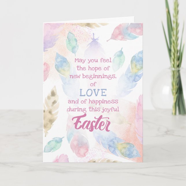 Tarjeta Festiva Pascua - Bendición de nuevos comienzos (Anverso)