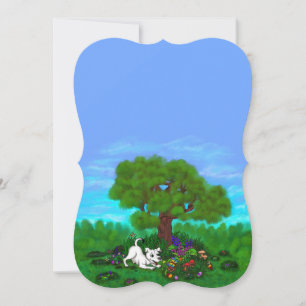 Tarjeta Festiva Pascua - Capo de cachorro y mariposa