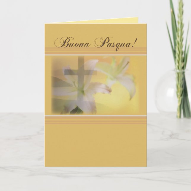 Tarjeta Festiva Pascua cristiana italiana, Buona amarillo Pasqua (Anverso)