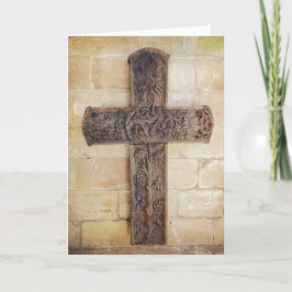 Tarjeta Festiva Pascua cruzada tallada