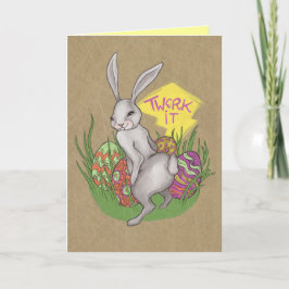Tarjeta Festiva Pascua de Bunny Twerk