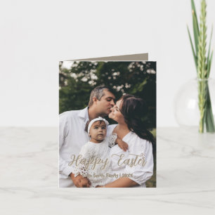 Tarjeta Festiva Pascua de fotos de la familia de guiones modernos