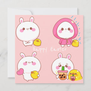 Tarjeta Festiva Pascua de Kawaii