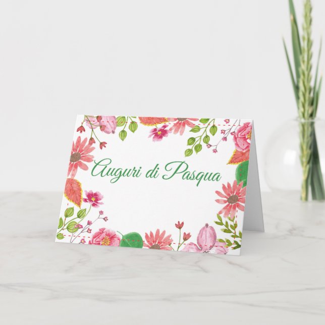 Tarjeta Festiva Pascua de las Flores de Agua Italiana (Anverso)