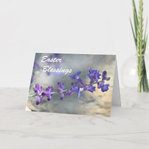 Tarjeta Festiva Pascua de las flores moradas