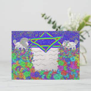 Tarjeta Festiva Pascua de león Sector de pesos arcoiris