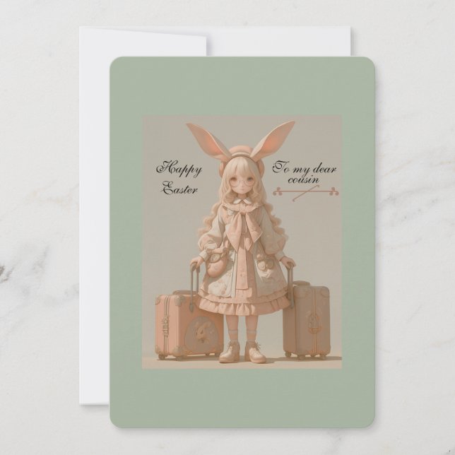 Tarjeta Festiva Pascua de primavera vintage, (Anverso)