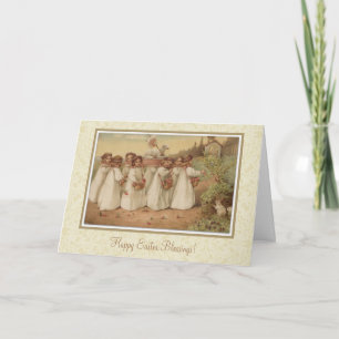 Tarjeta Festiva Pascua de Resurrección Religiosa Vintage