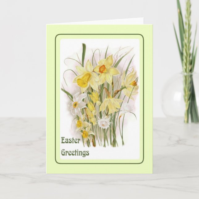 Tarjeta Festiva Pascua de Vintage (Anverso)