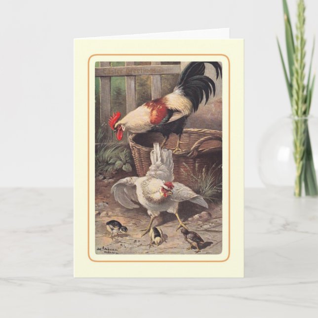 Tarjeta Festiva Pascua de Vintage (Anverso)
