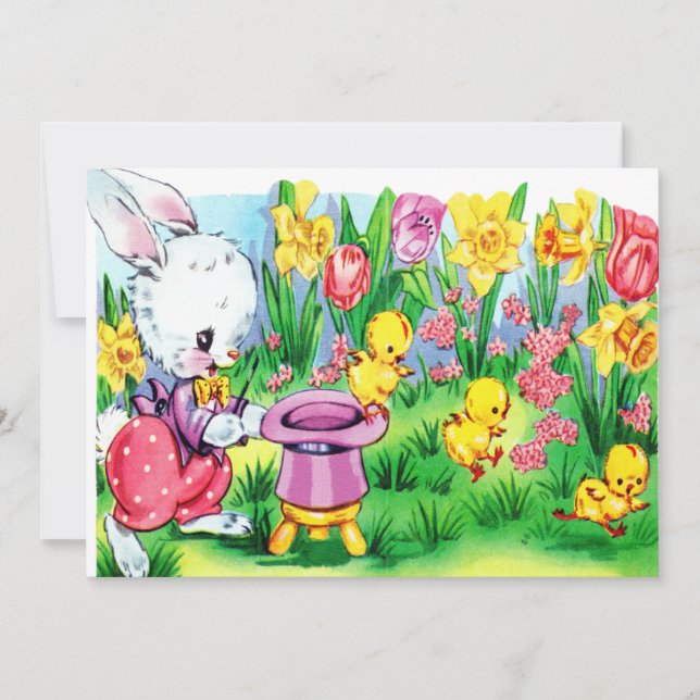 Tarjeta Festiva Pascua de Vintage (Anverso)