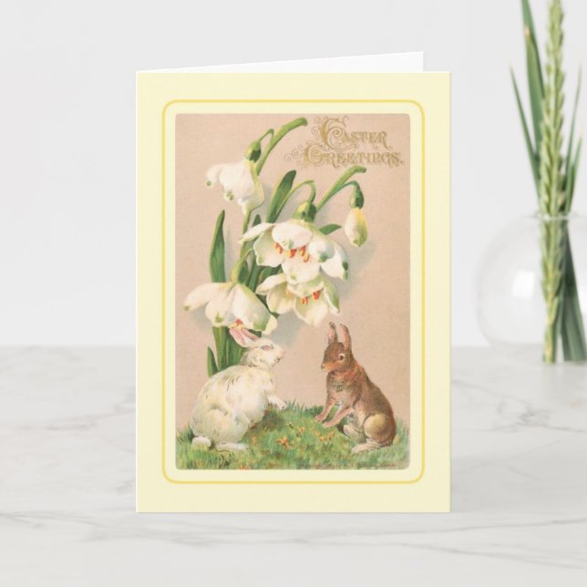 Tarjeta Festiva Pascua de Vintage (Anverso)