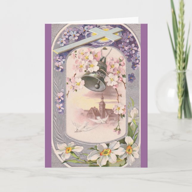 Tarjeta Festiva Pascua de Vintage (Anverso)