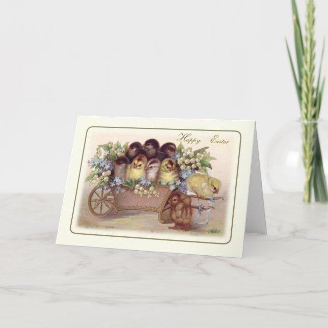 Tarjeta Festiva Pascua de Vintage (Anverso)