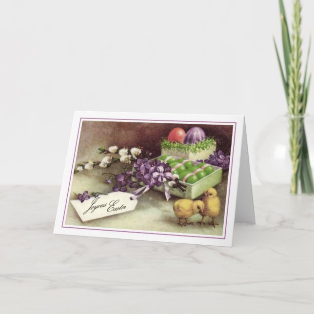 Tarjeta Festiva Pascua de Vintage (Anverso)