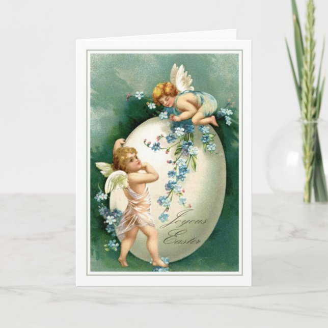 Tarjeta Festiva Pascua de Vintage (Anverso)