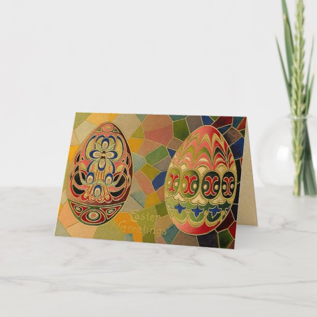 Tarjeta Festiva Pascua de Vintage (Anverso)