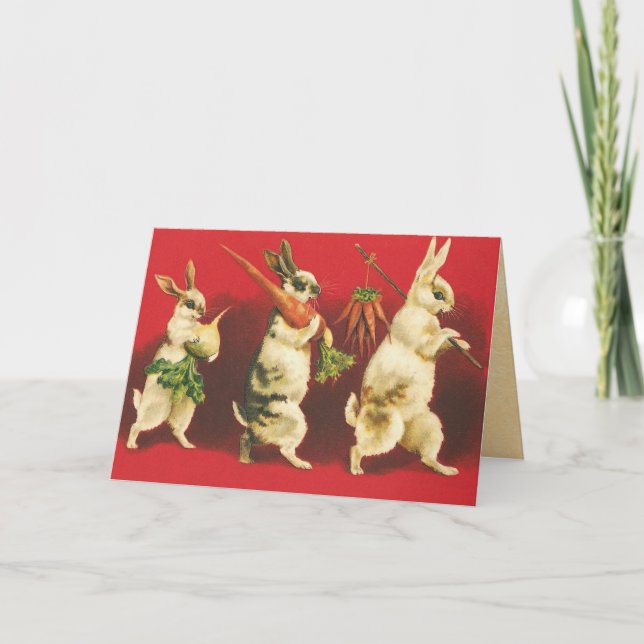 Tarjeta Festiva Pascua de Vintage (Anverso)