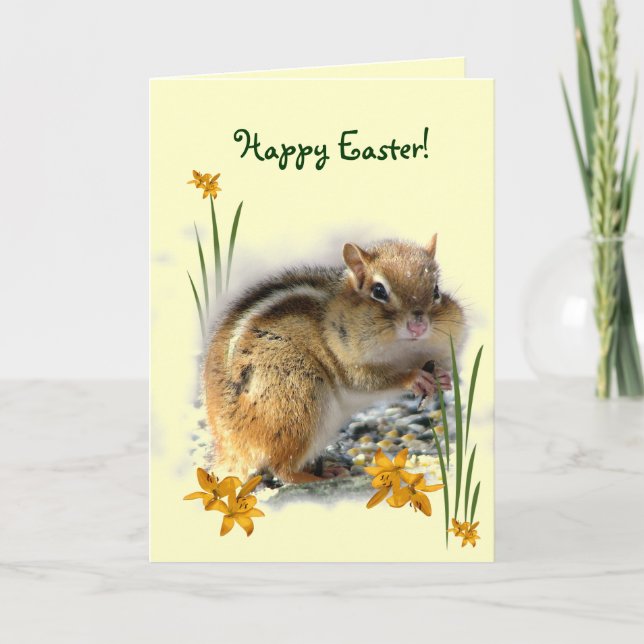 Tarjeta Festiva Pascua del Chipmunk (Anverso)